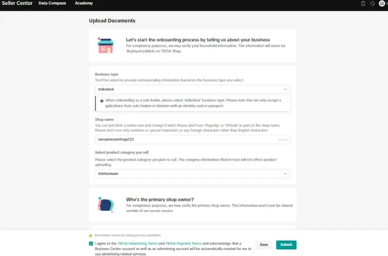 Create a TikTok Shop Account